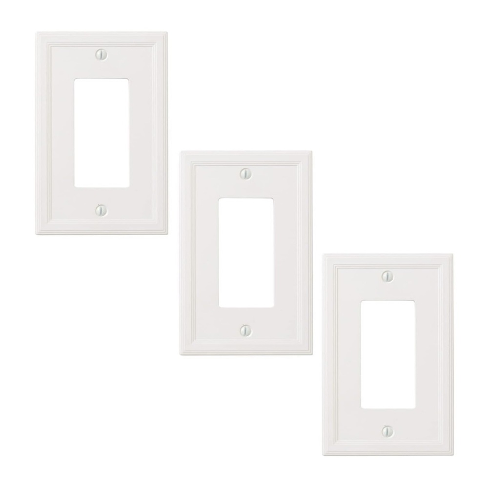 Light Switch Covers, Insulated Single Rocker Wall Plates, White, 3 Pack